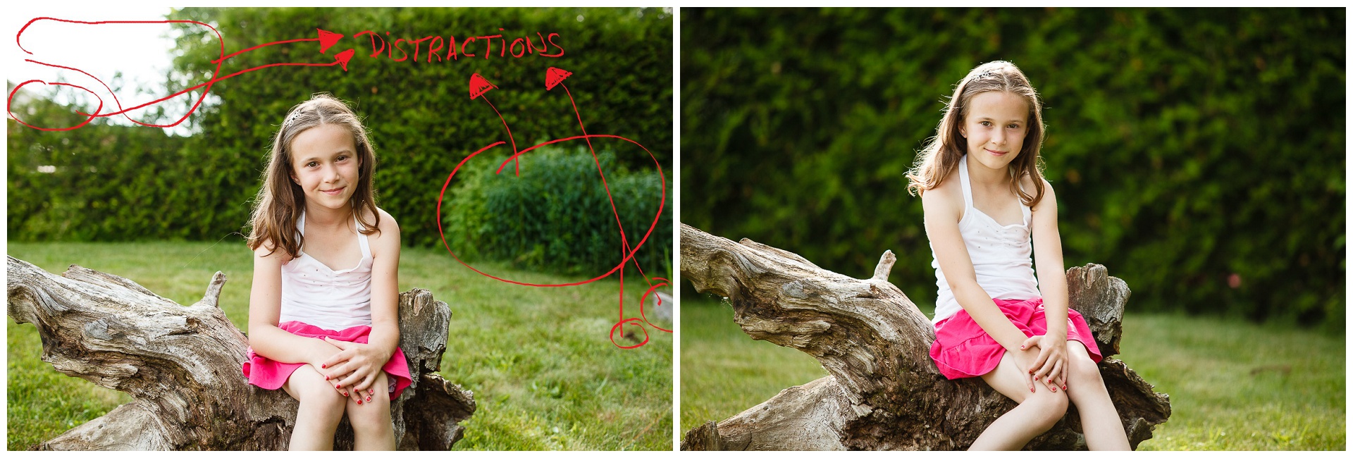 Choosing the right focal length to eliminate distractions by reducing the field of view