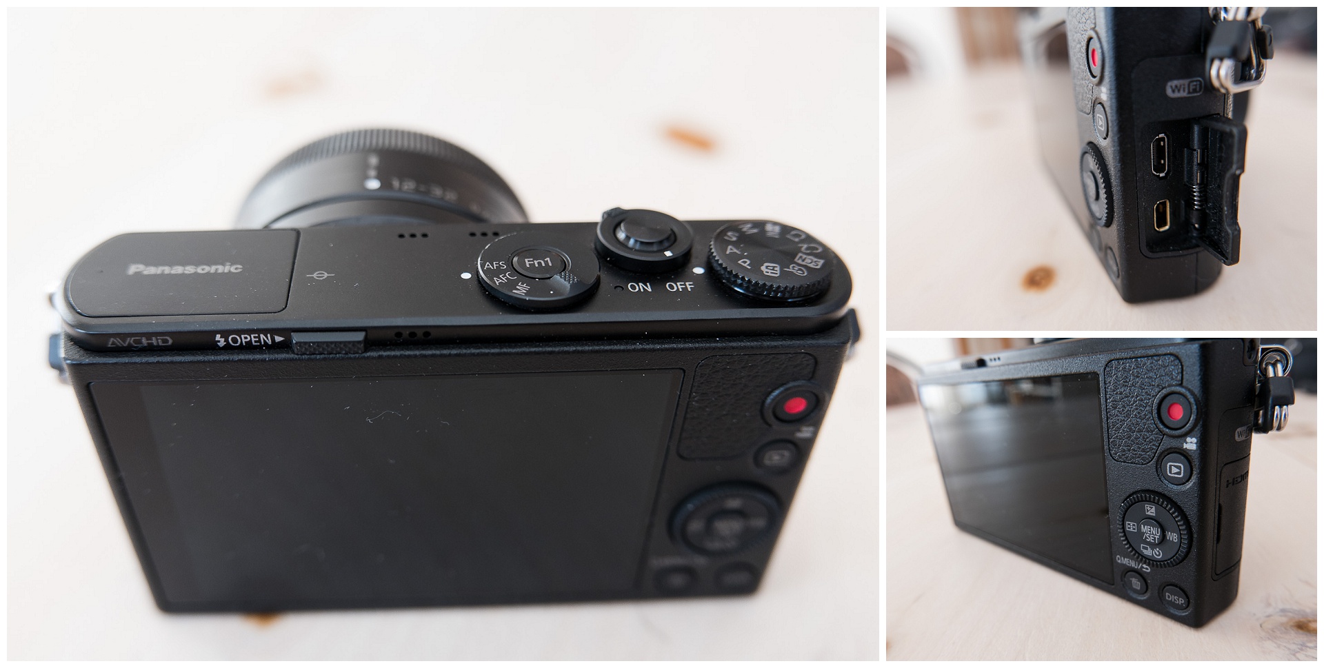 Buttons and dials on the GM1. There are also micro USB and micro HDMI ports