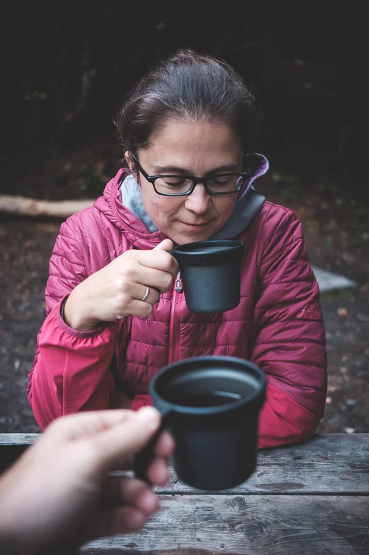 My favorite photo from that trip. Coffee while camping = happiness :)