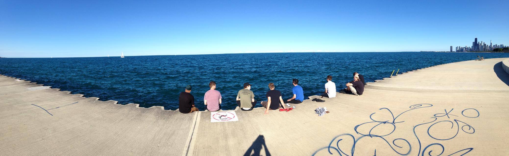 Lake Michigan BROment a few hours before our Elbo Room show in Chicago