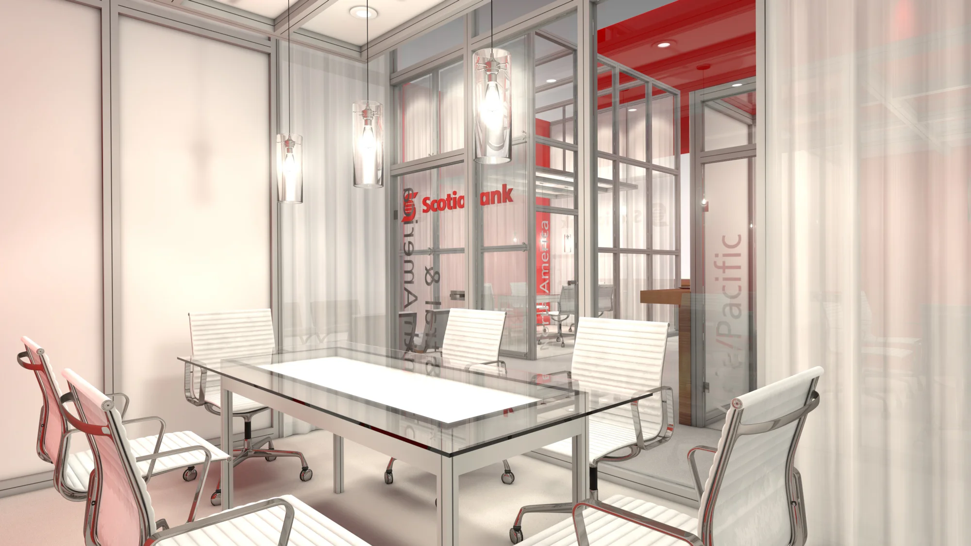 This 40' x 40' exhibit was designed to meet their three main objectives of delivering integrated communication, facilitating meetings, and creating a high impact experience. With a clean, sleek and modern booth - it showcases Scotiabank as an industry leader and innovator at the world's premier financial services event.