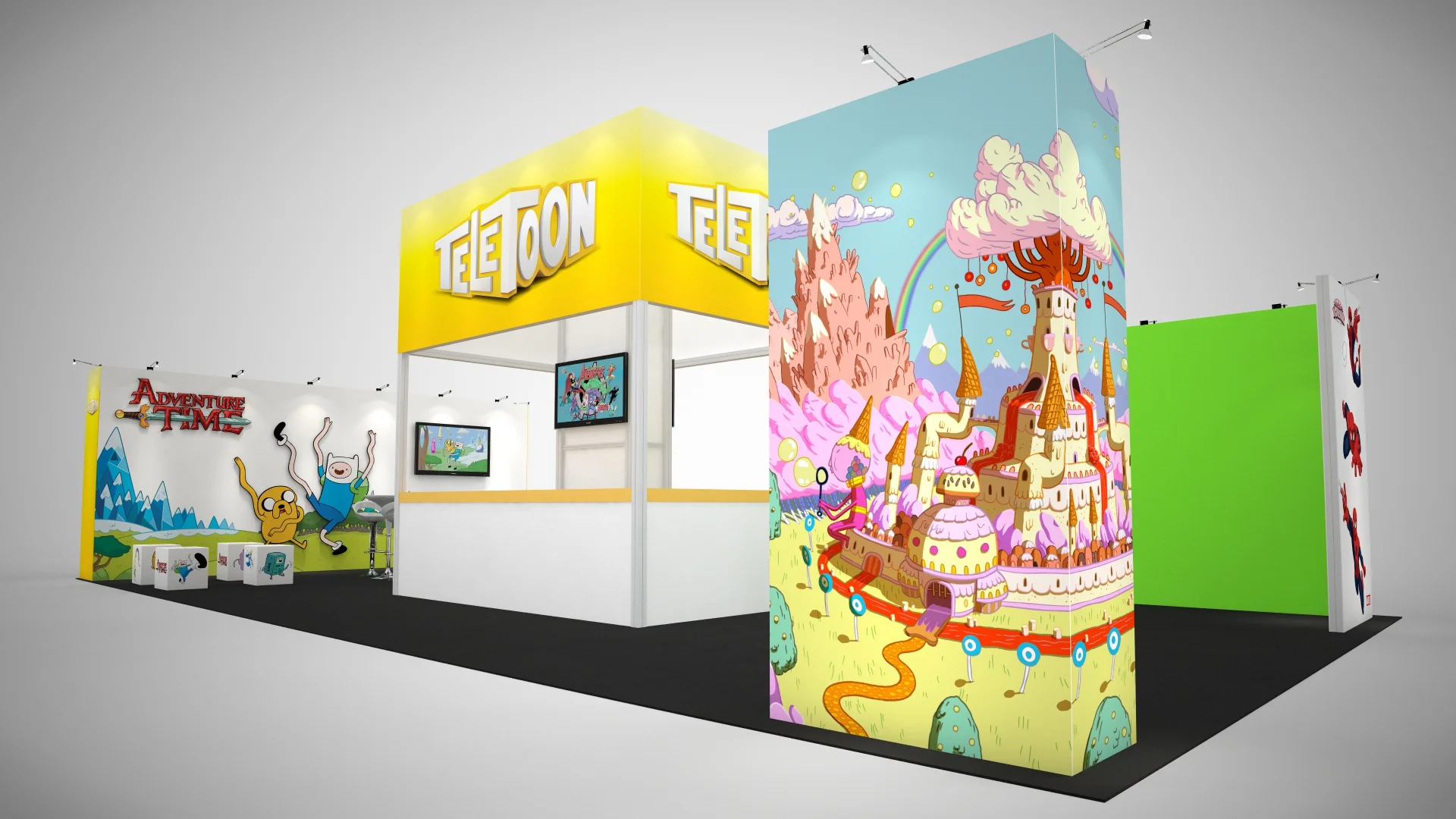 Octanorm rental display that allowed for a flexible configuration of the client's large graphics