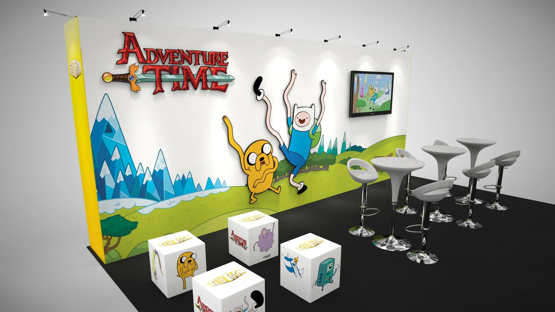 Octanorm rental display that allowed for a flexible configuration of the client's large graphics