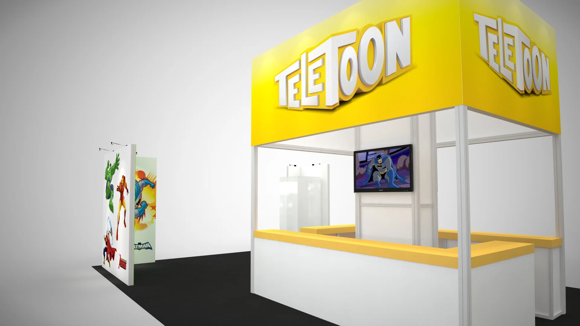 Octanorm rental display that allowed for a flexible configuration of the client's large graphics