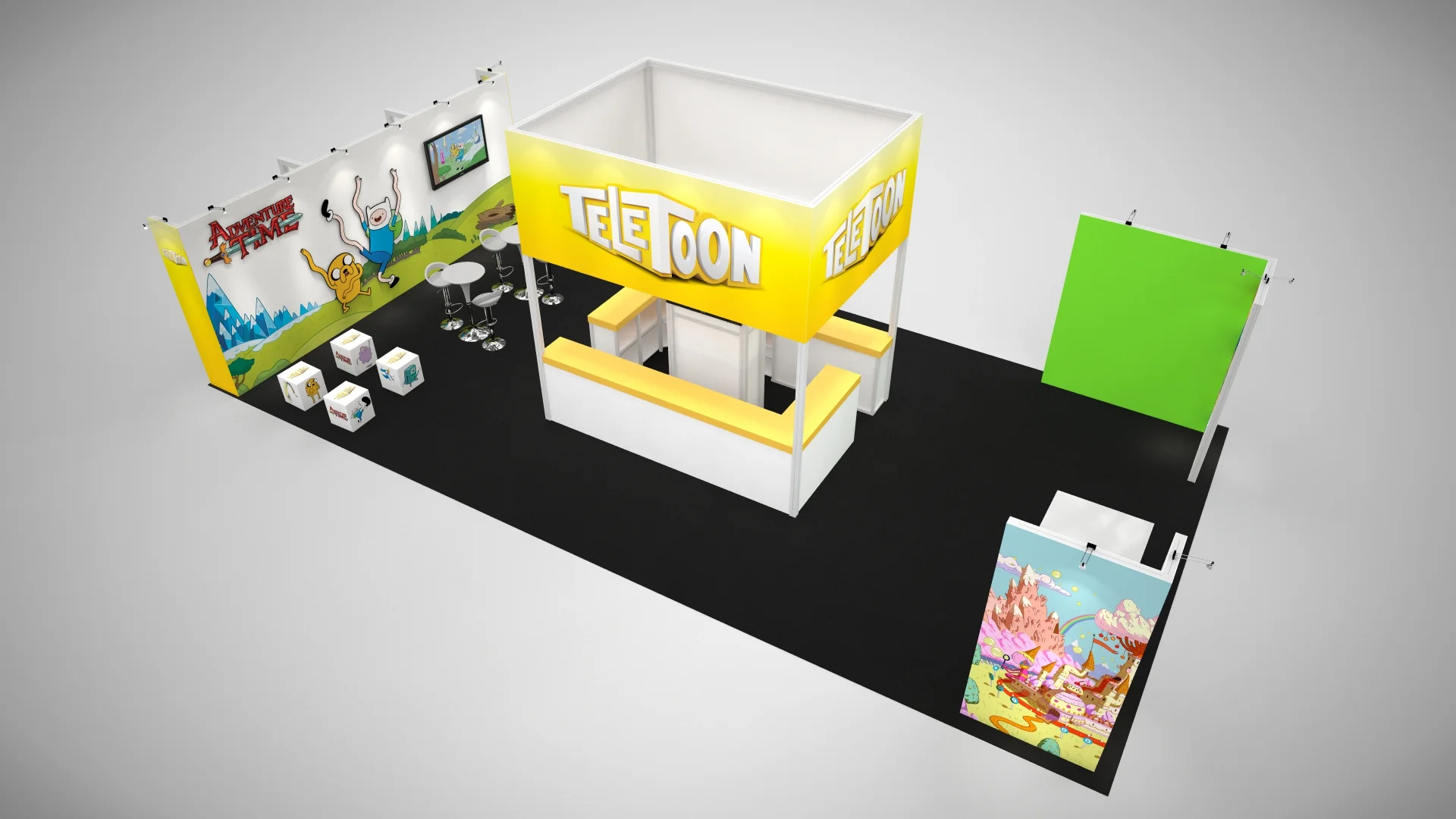 Octanorm rental display that allowed for a flexible configuration of the client's large graphics
