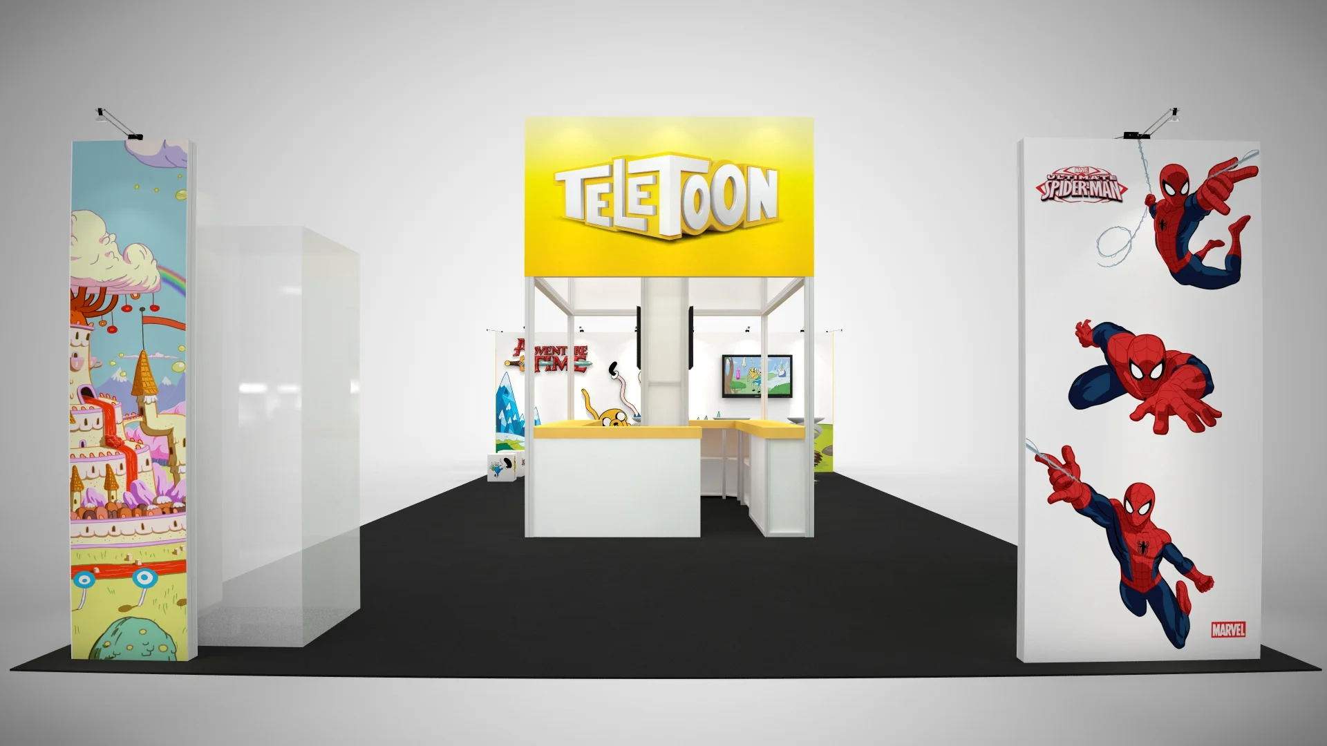 Octanorm rental display that allowed for a flexible configuration of the client's large graphics