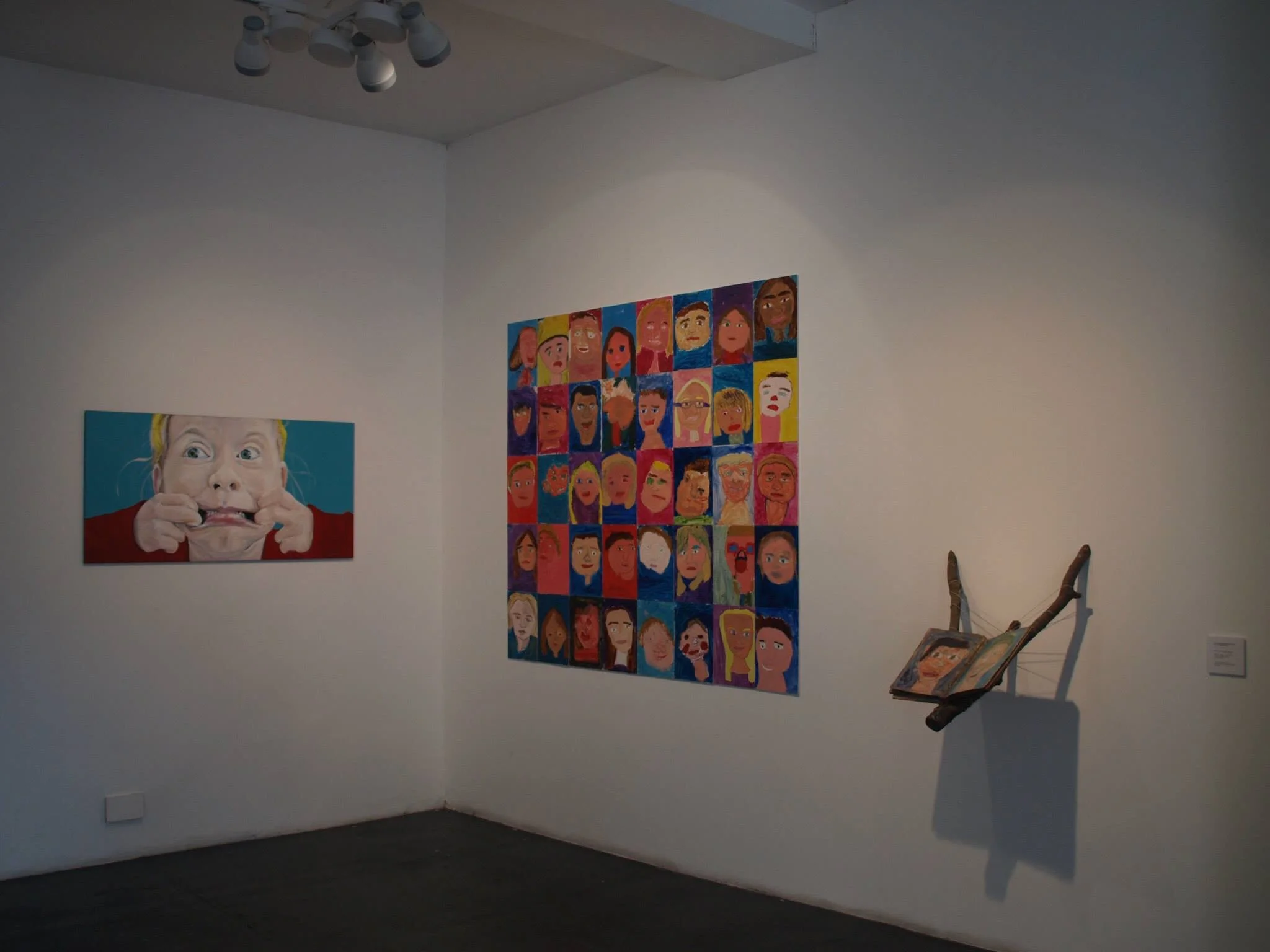 Installation view of some of the children's work along with mine