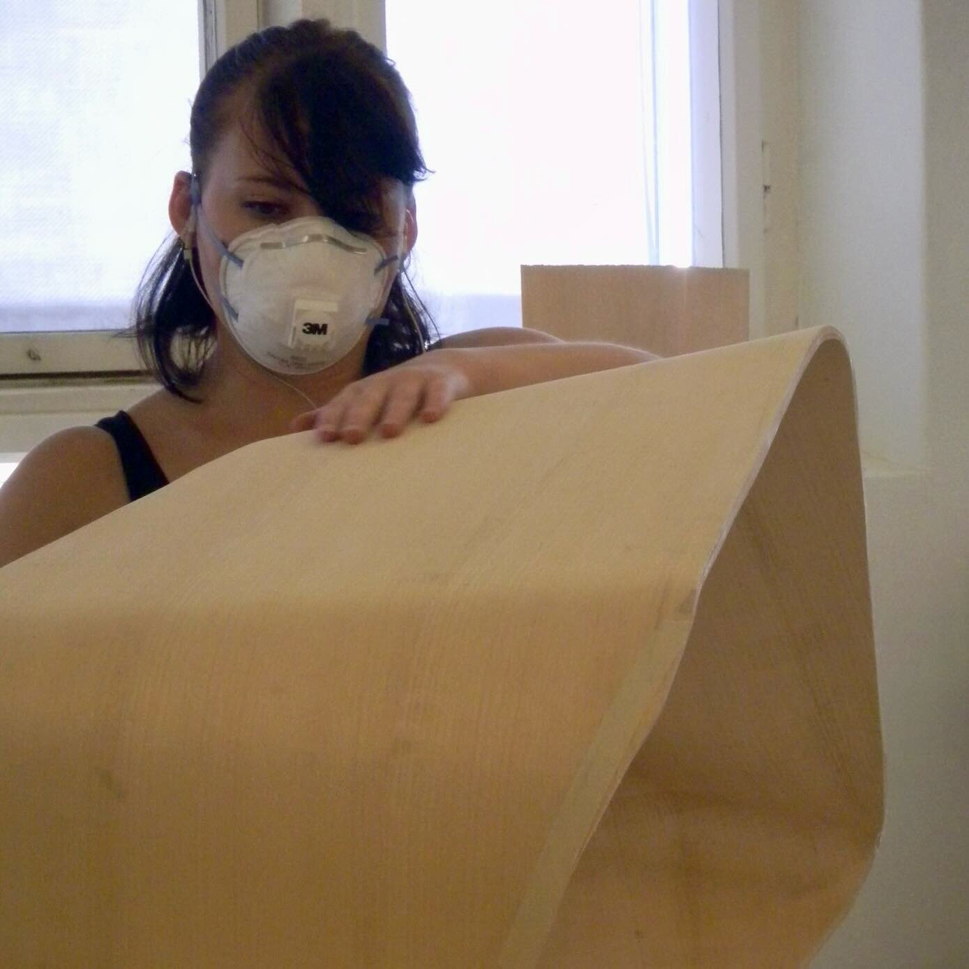 #TBT #shoptime :: This is a photo of me sanding a molded veneer stool I made during an exchange program in Copenhagen, Denmark, Summer 2011!  I have so many great memories from this program and all the amazing Scandinavian furniture design and fabric