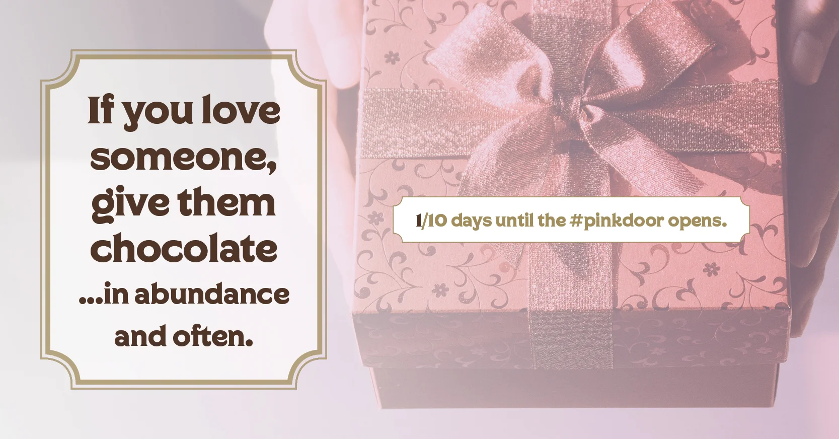 You will be remembered forever with a little pink box from from L’More Chocolat. Start shopping on August 5th.