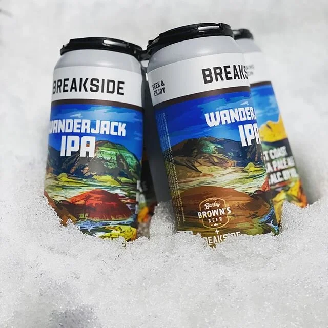 This collaboration beer is remarkable! Thank you @breaksidebrews for inviting us to be part of your 10th Anniversary celebration. Tested the wanderability of this beer in the Elkhorn Mountains today, and I&rsquo;m happy to report it chills nicely in snow. #elkhornscenicbyway