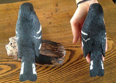 Grosbeak Carvings from back