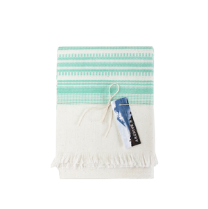 Pair of Mint and White Embroidered Kitchen towels – Madame de la