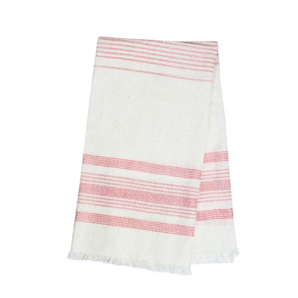 ECO BLOCKSTRIPE Kitchen Towel White/Pink - A world of craft @ RoyalDesign