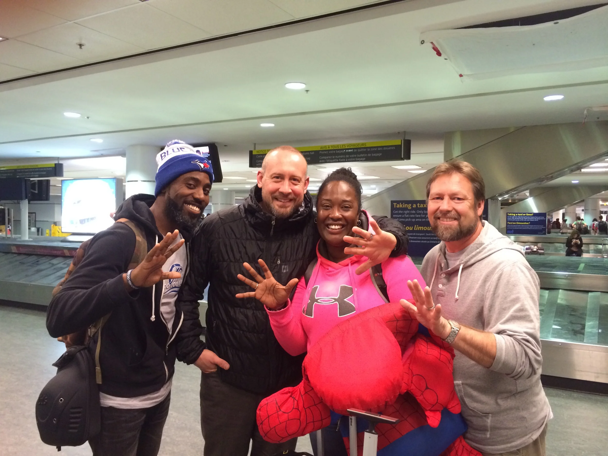 The five represents our missing member, Flora Anthony! Geninne was also teary just before the picture:)