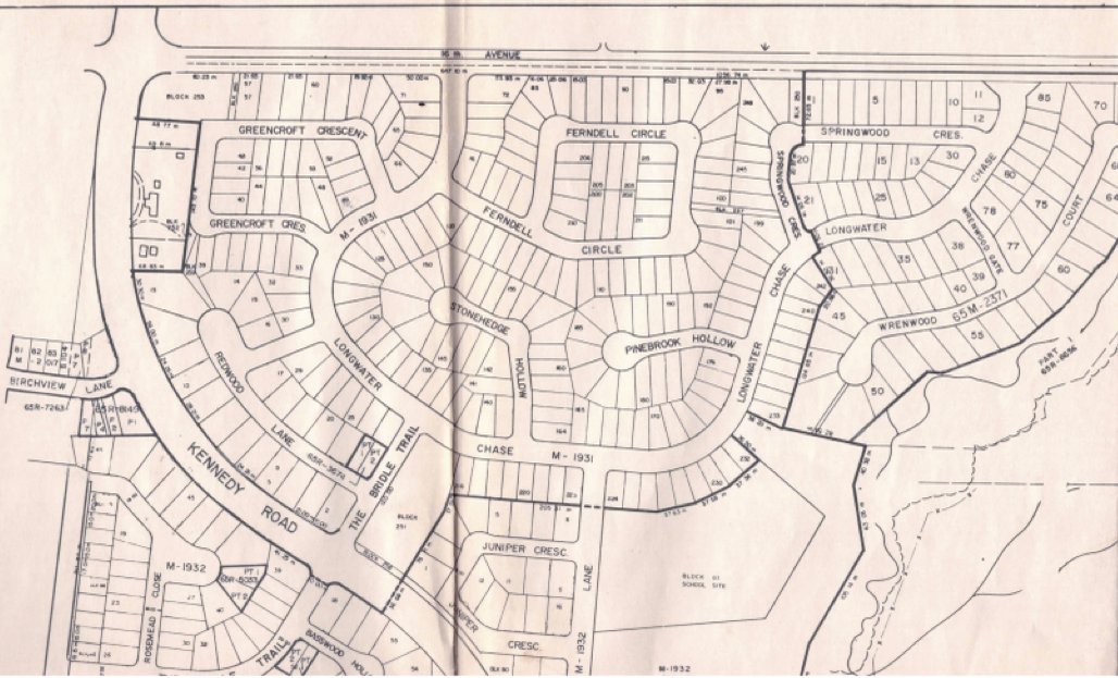 Original Bridle Trail Development Map