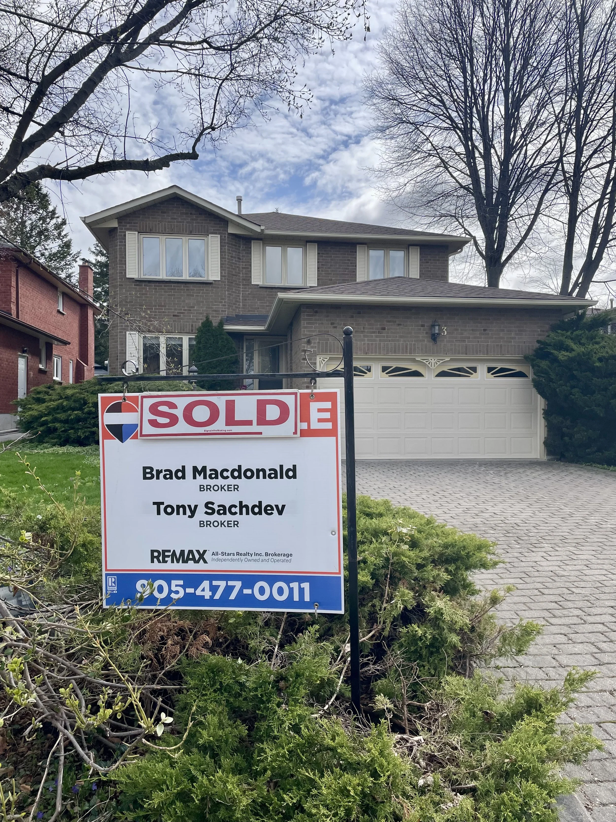 3 Bryant Road Markham - SOLD SIGN
