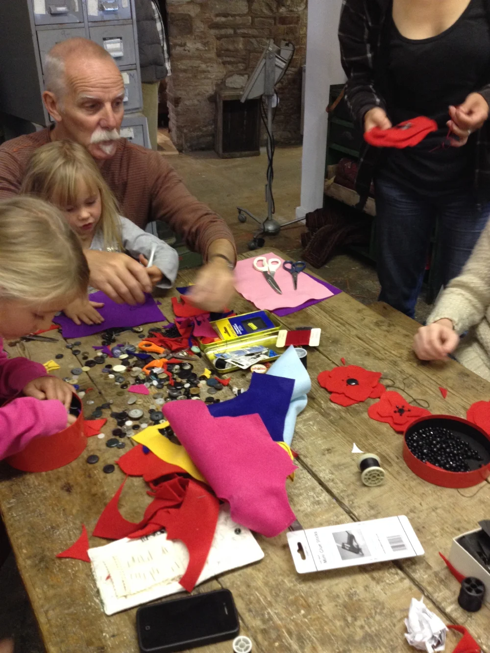 Poppy Making workshop in The Old Electric Shop
