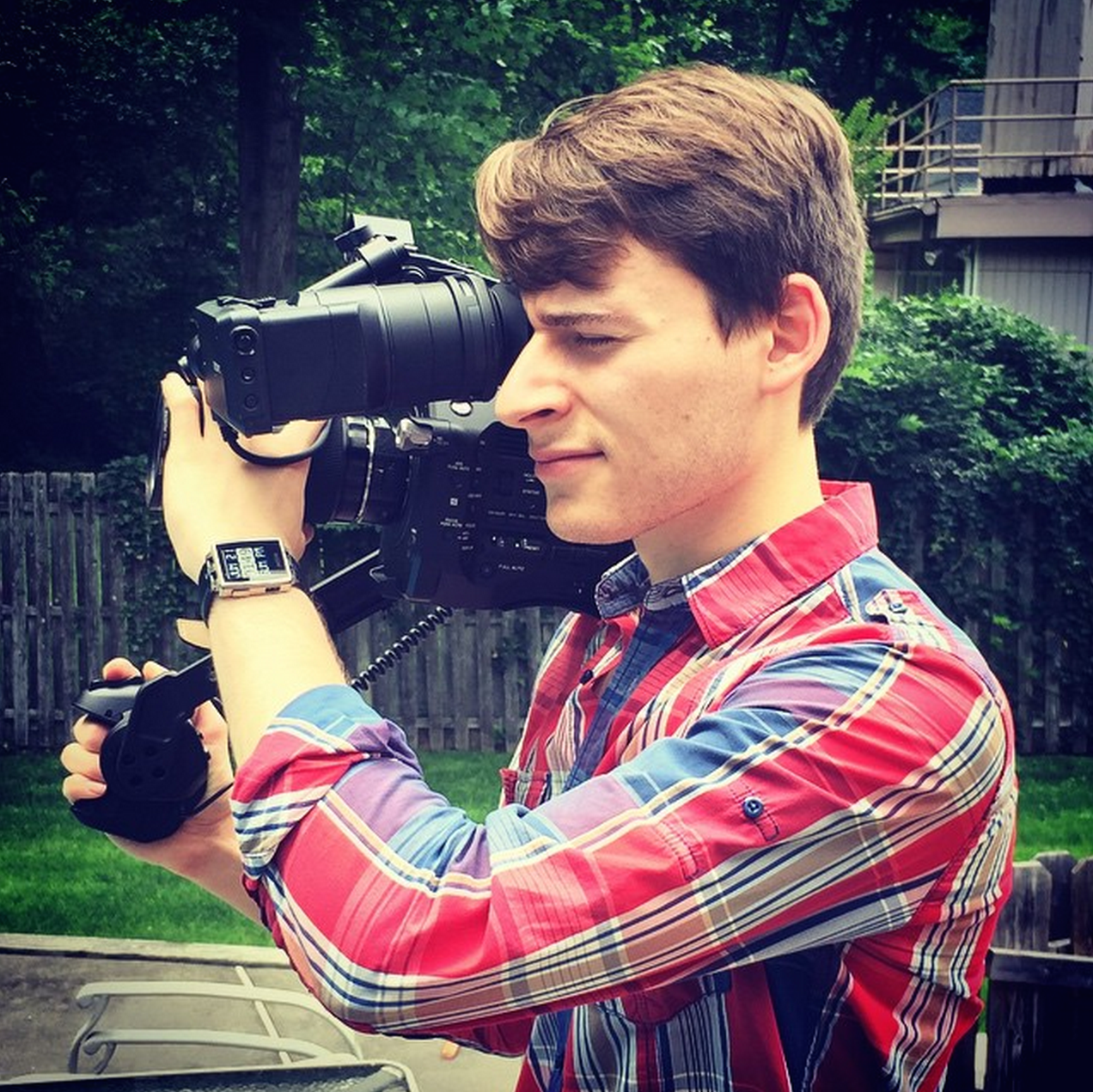 Adam testing out the new Sony FS7.
