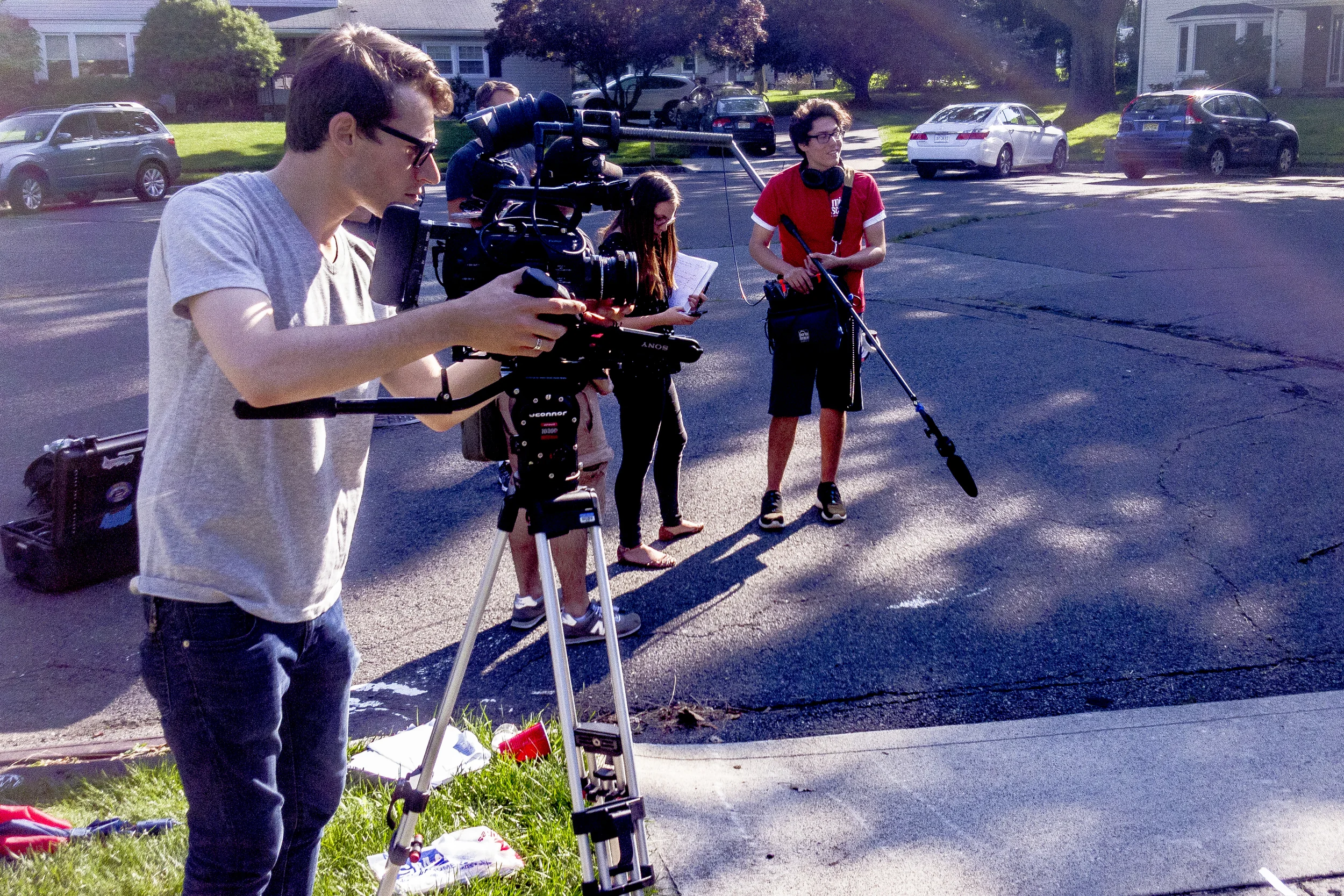 On set with the FS7.