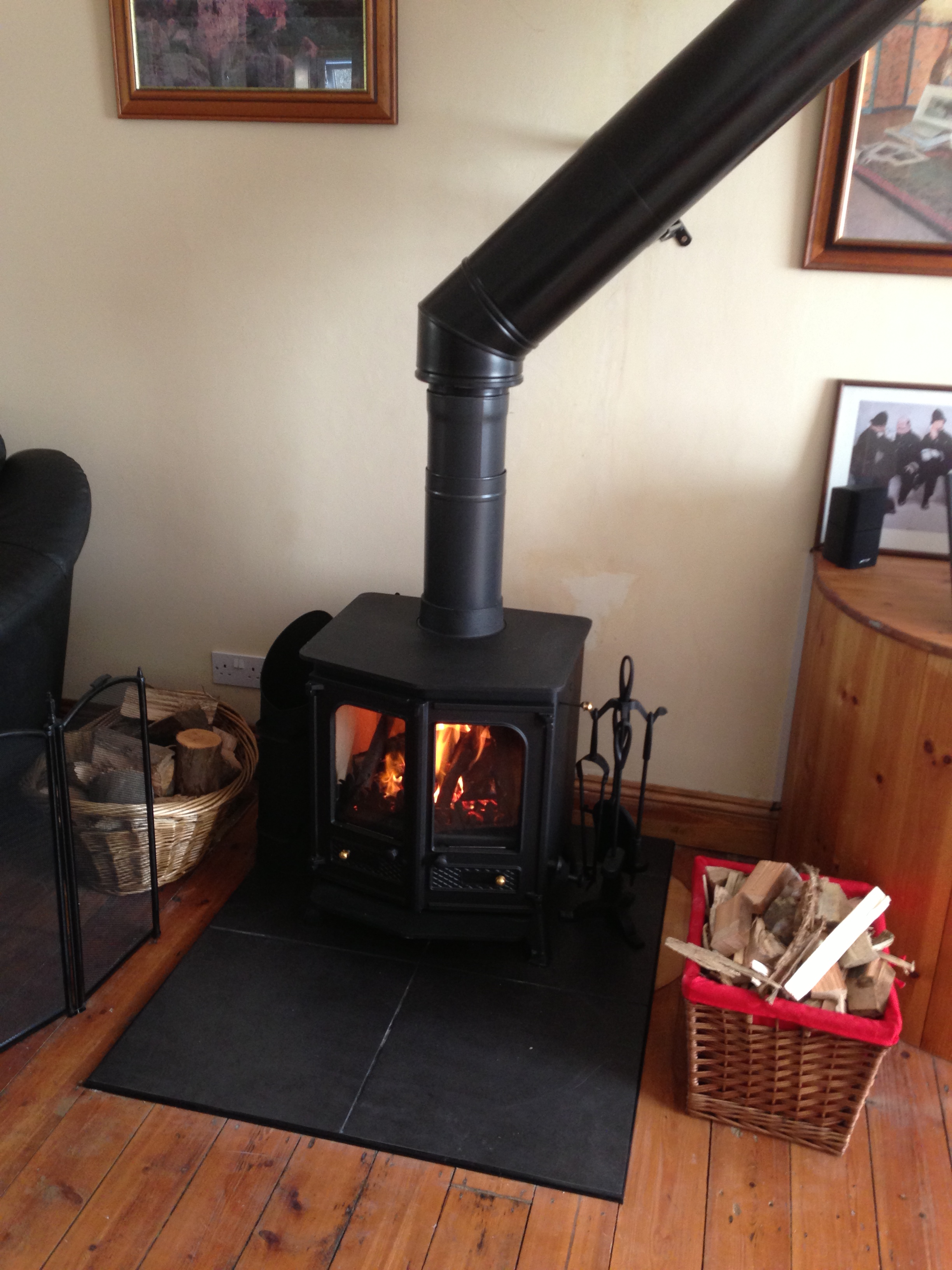 Convection Woodburner Installation &Twinwall Chimney in Netherstowey