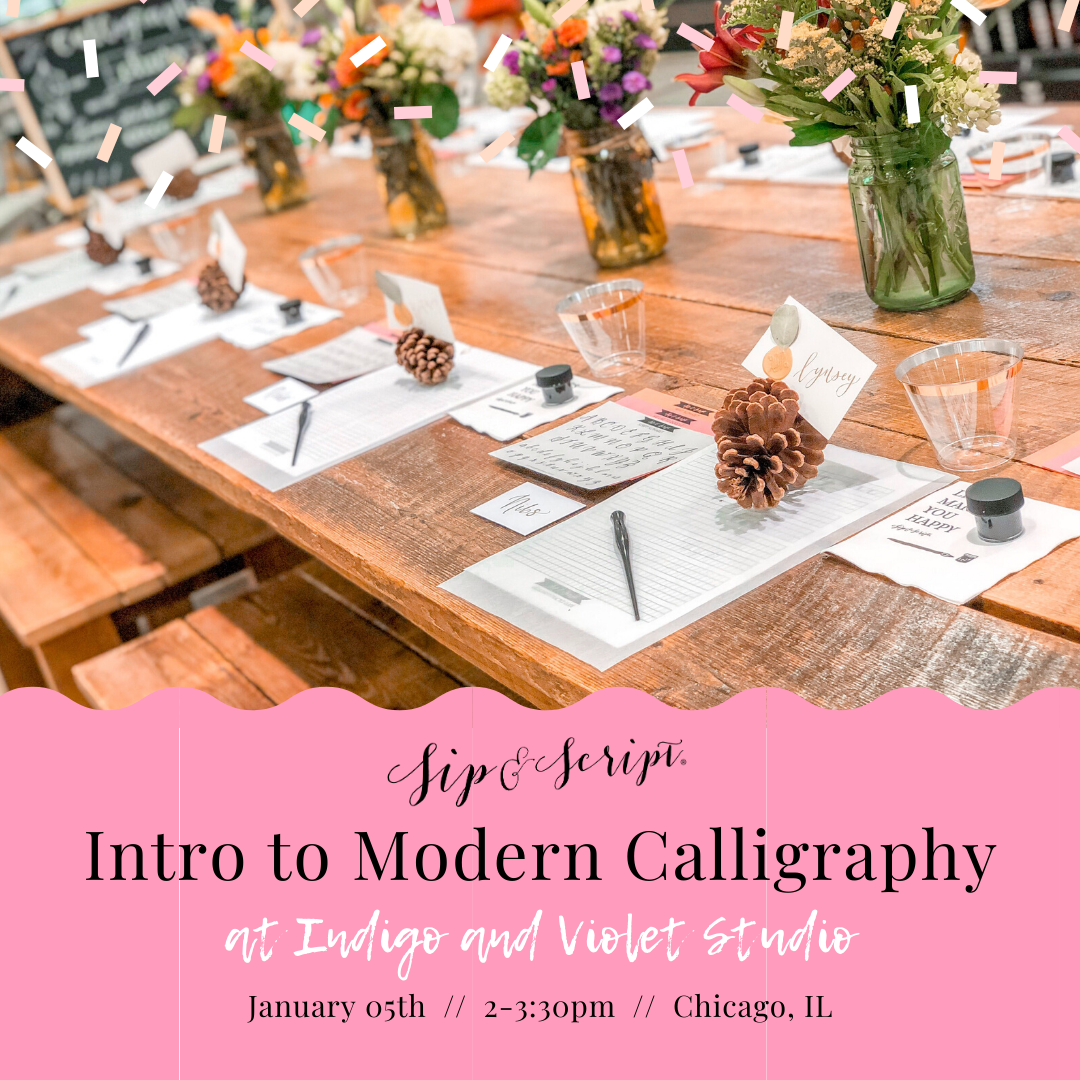 Modern Calligraphy at Indigo and Violet Studio