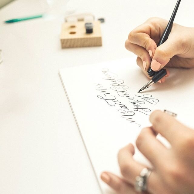 Cheers to Monday ✨ .
.
#calligraphy #floridacalligrapher #pen #penandink #mondaymotivation #quotes #motivationalquotes #progress #smallbusiness #smallbusinessowner #calligrapher #weddingcalligraphy