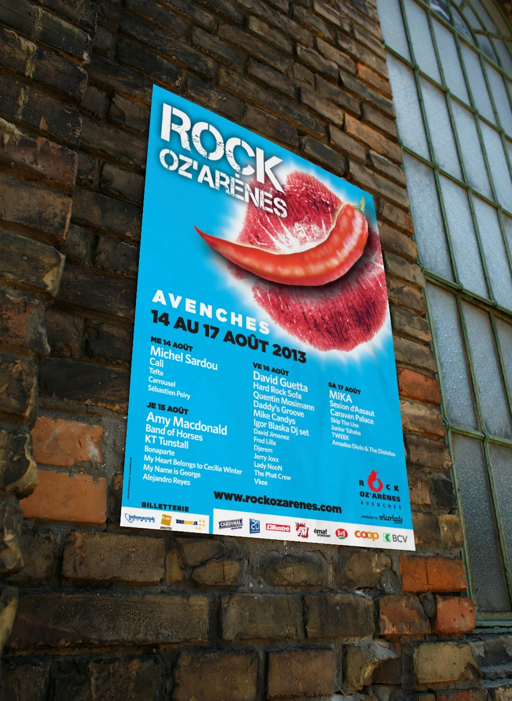 Festival Rock oz'Arènes - Affiche 2013 - en collaboration avec Emaf Broadcast