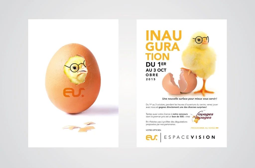 Espace Vision – nouvel espace / mailing et flyer