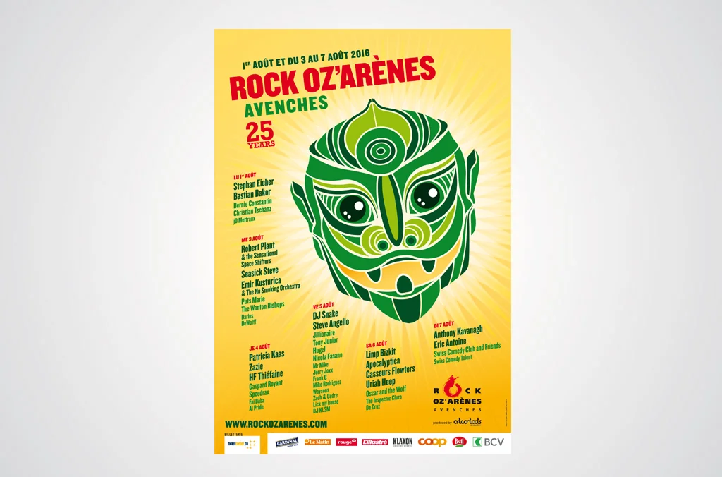 Festival Rock oz'Arènes – Affiche 2016