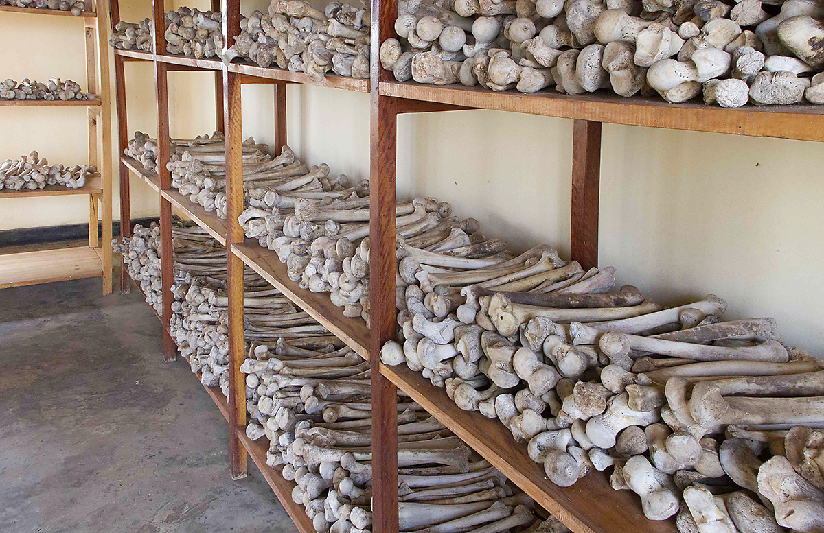 Inside the genocide memorial in Rwamagana, Rwanda