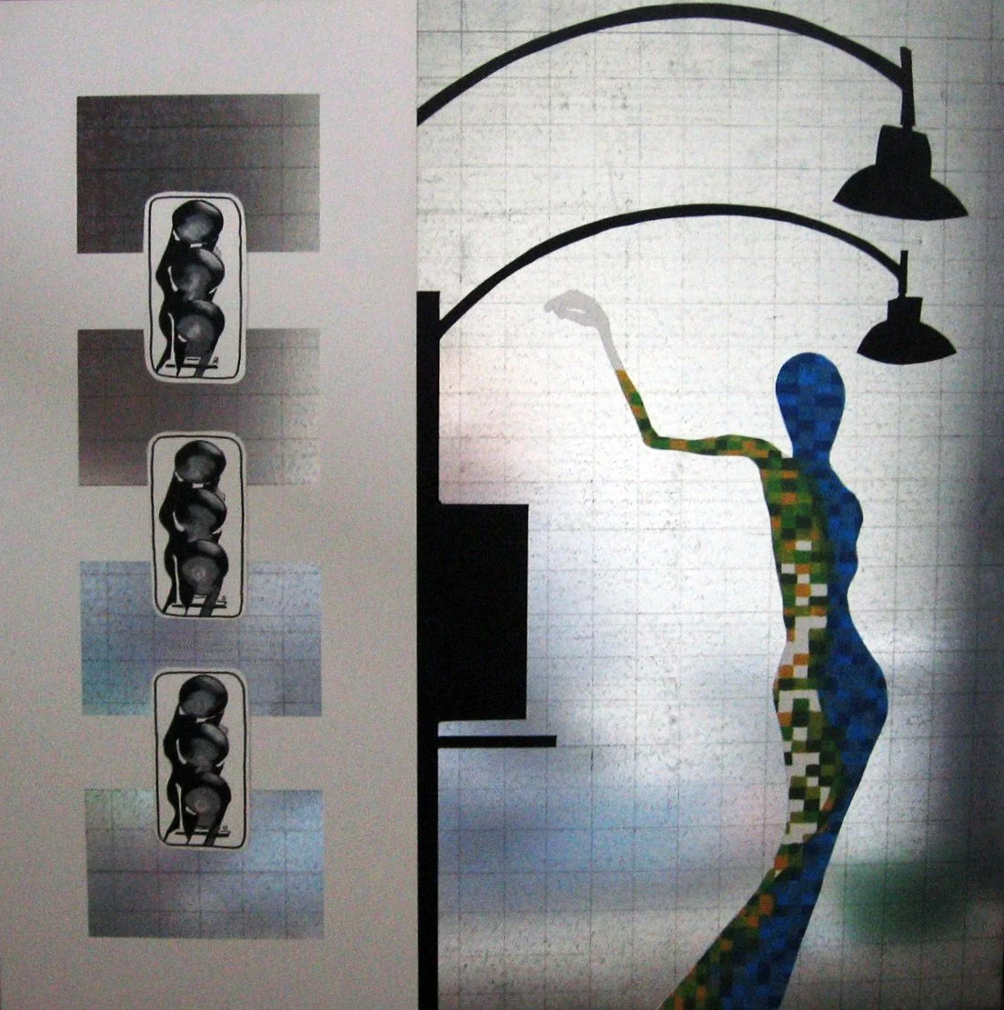 Lady & Lights | 2010 | metal, marker + pencil