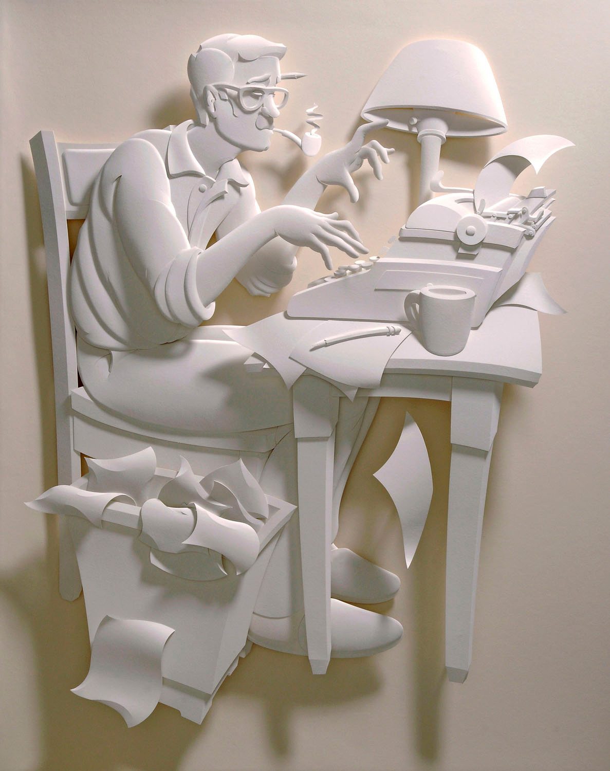 writer paper scupture