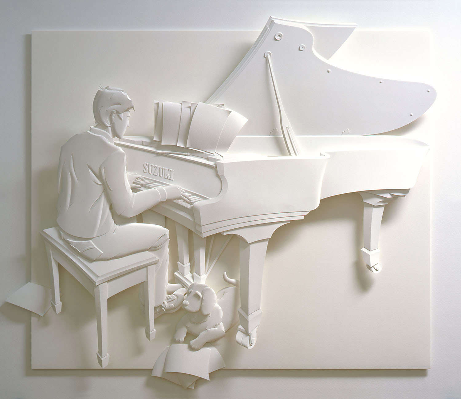 pianist paper sculpture