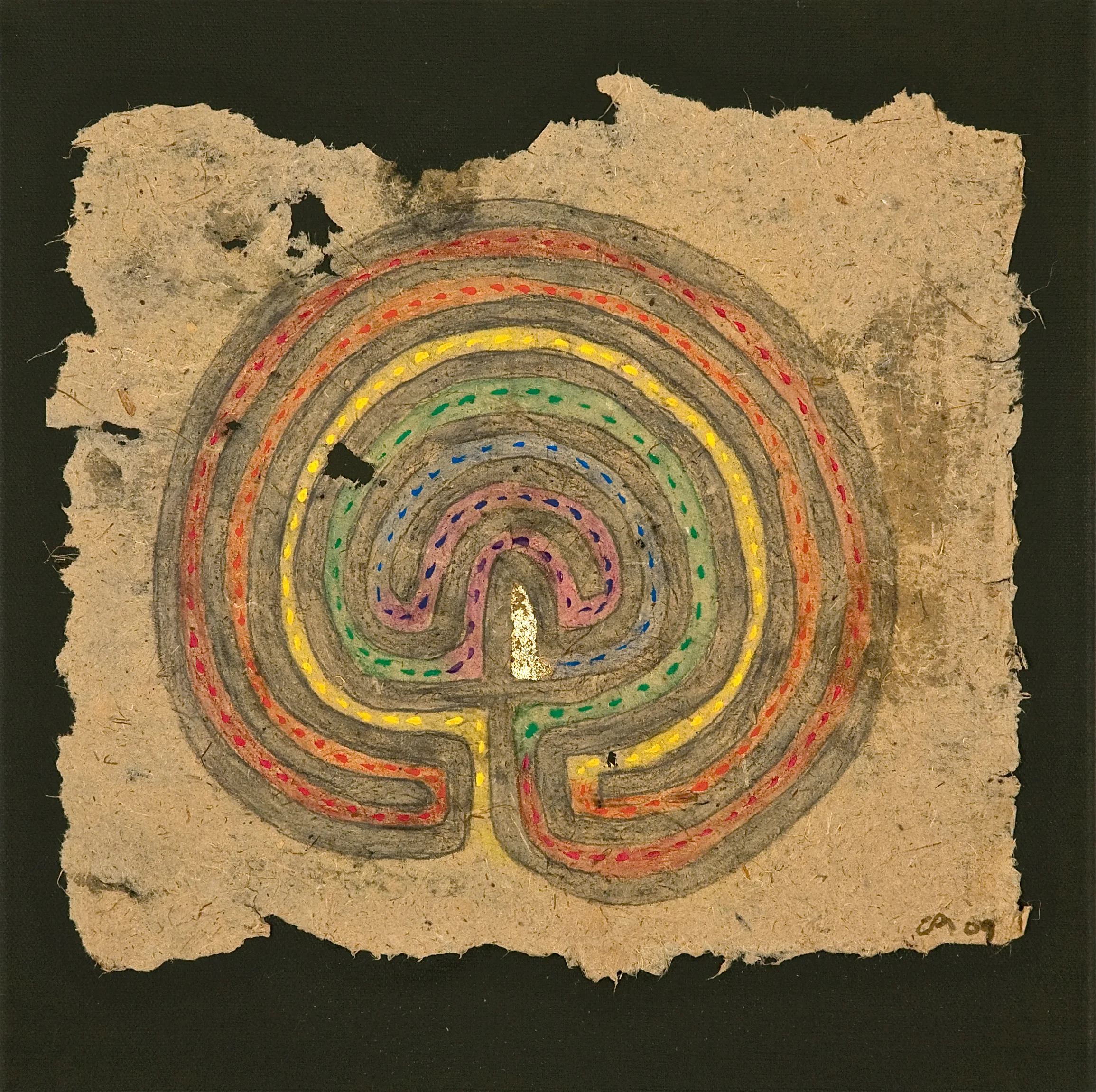 Labyrinth 2 – Mix medium on canvas and paper (12" x 12") Gift