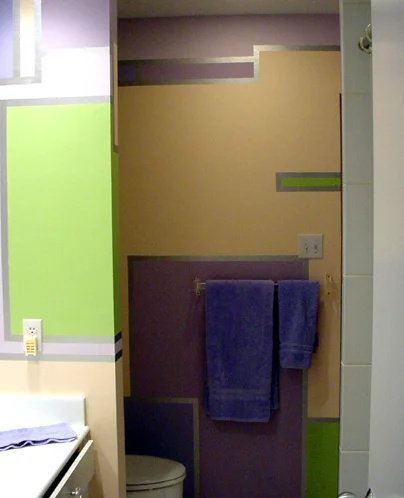 Custom designed wall finish for bathroom