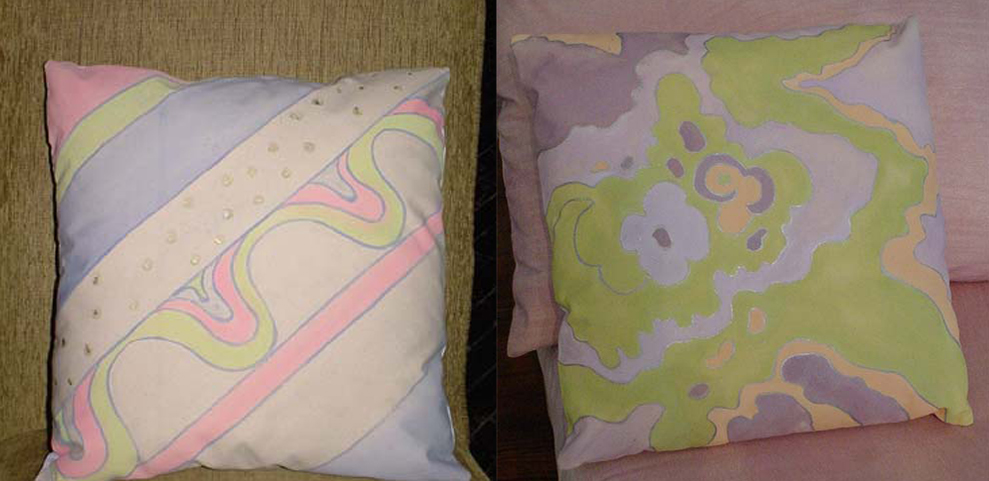  Designed and hand painted pattern for pillows 