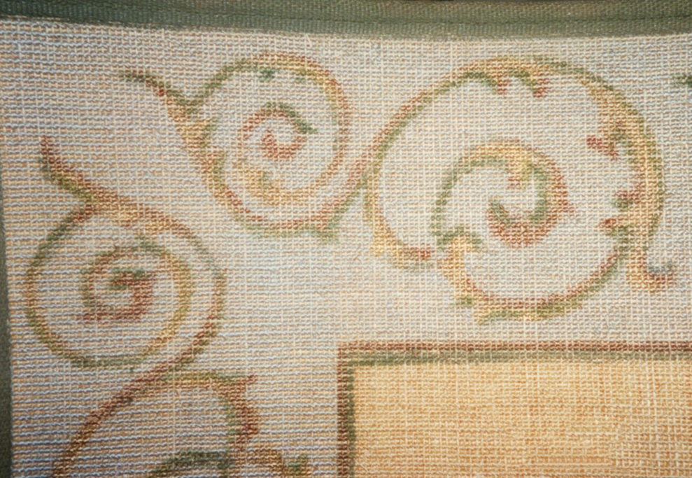  Hand painted pattern on sisal rug 