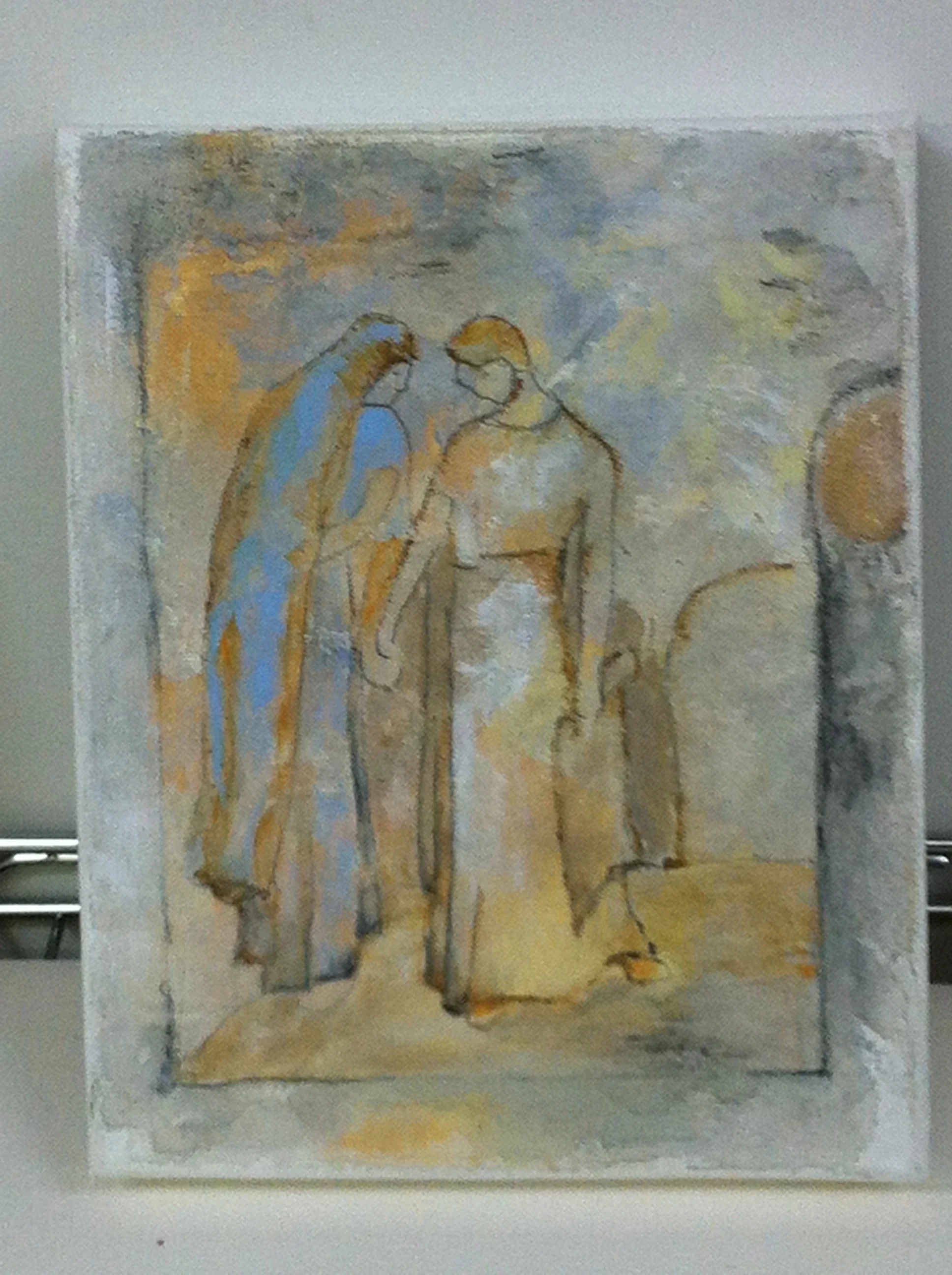 Past Conversation 1 - mixed medium on canvas (8"x10") SOLD
