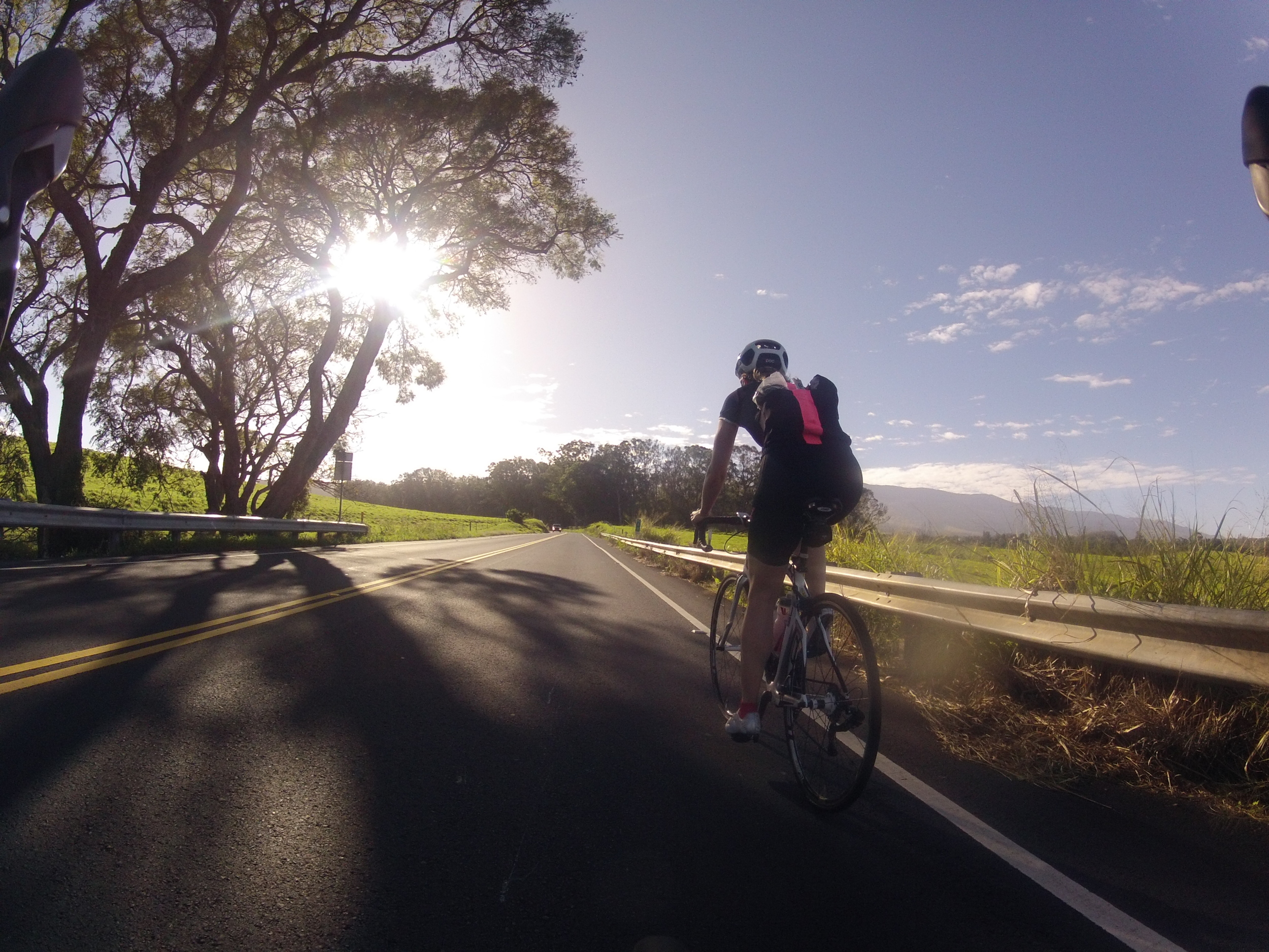 Just outside of Paia, beginning of climb, pockets full