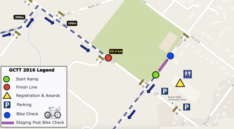 Friday evening TT Start/Finish map