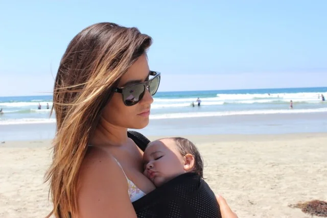 Sweet sleeping baby loved the sling!  