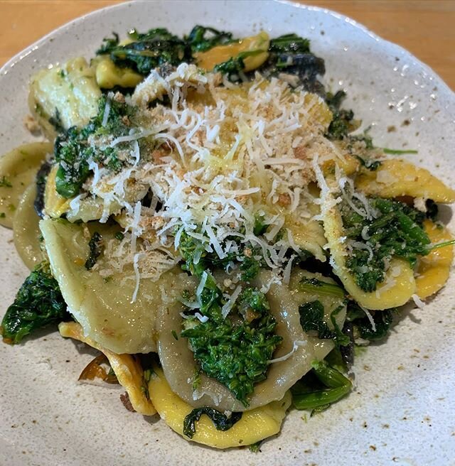 #staythefuckhome #iorestoacasa means more time to cook: Orrechiette con cime di rape, traditional pugliese pasta w/ broccoli rabe, anchovies, chili, toasted breadcrumbs &amp; shredded buffalo milk cacioricotta cheese