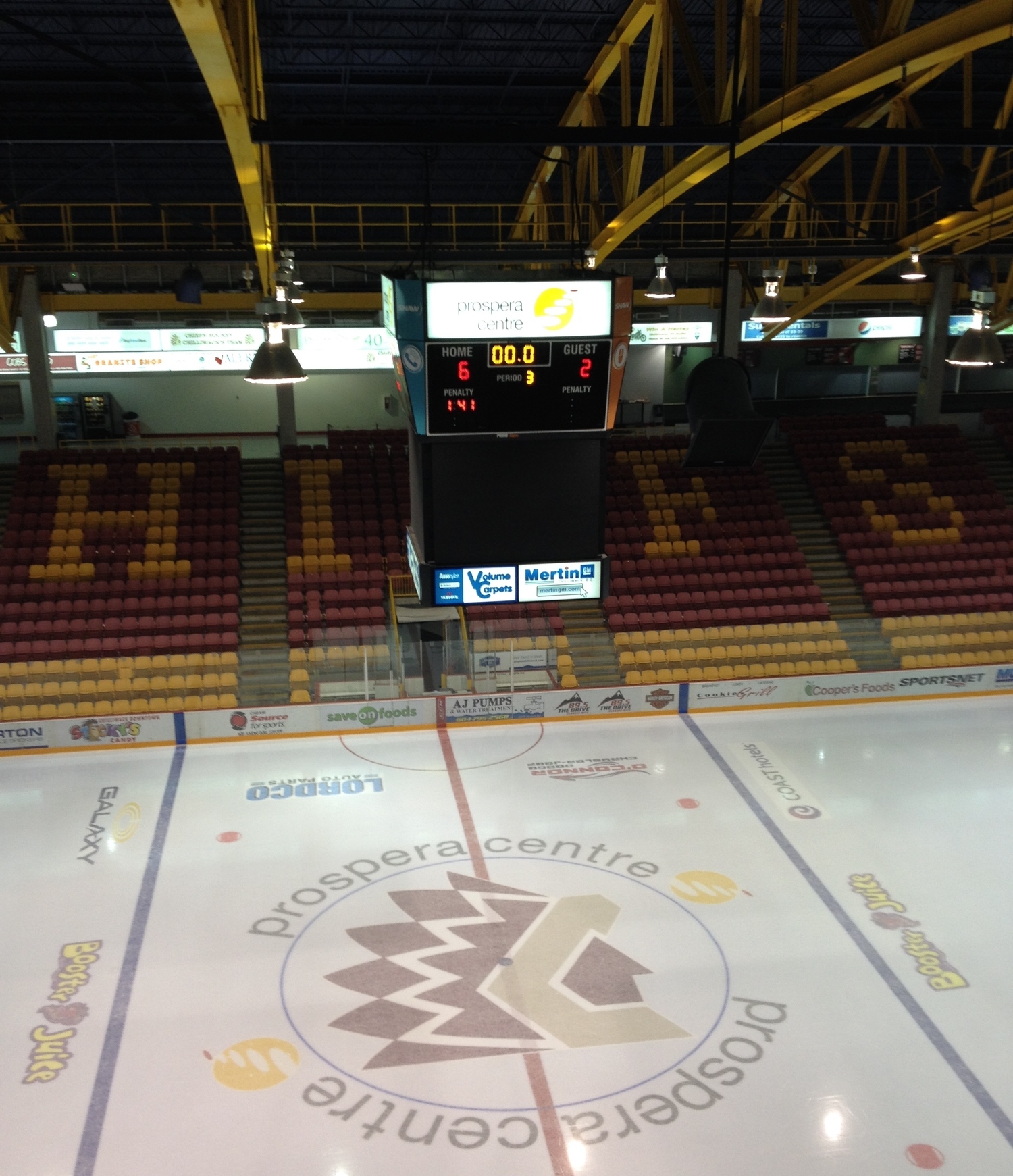 The view from the rafters after Saturday's 6-2 loss at the hands of the Chilliwack Chiefs.