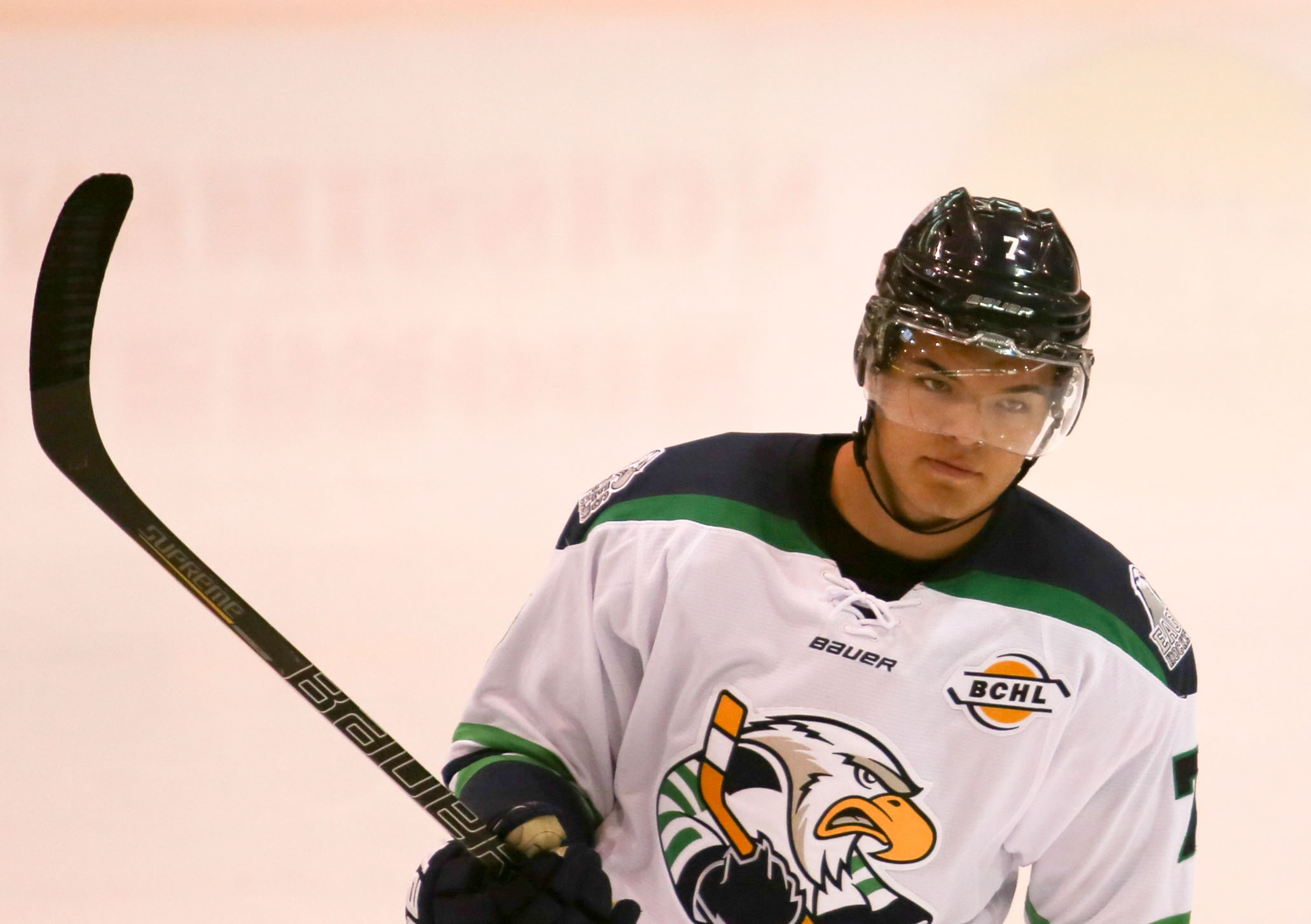 Surrey's Latrell Charleson was out of the line-up against Coquitlam on Friday, nursing a nagging upper-body ailment. His steady presence on the back-end was dearly missed. (Photo by: Lisa Drapluk.)