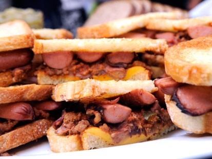 Hot dog sandwiches.