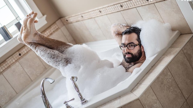 A sampling of Brendon's boudoir modeling. Photo by Masika May.