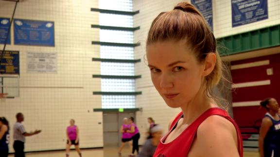Melissa Stetten in one of the Pistol Shrimps' many ESPN appearances.