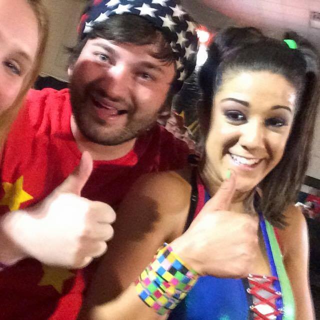 Tom Hannah with Bayley (and cropped out girlfriend).