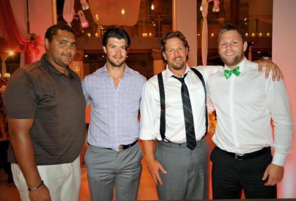 The infamous Dustin Byfuglien wedding photo.