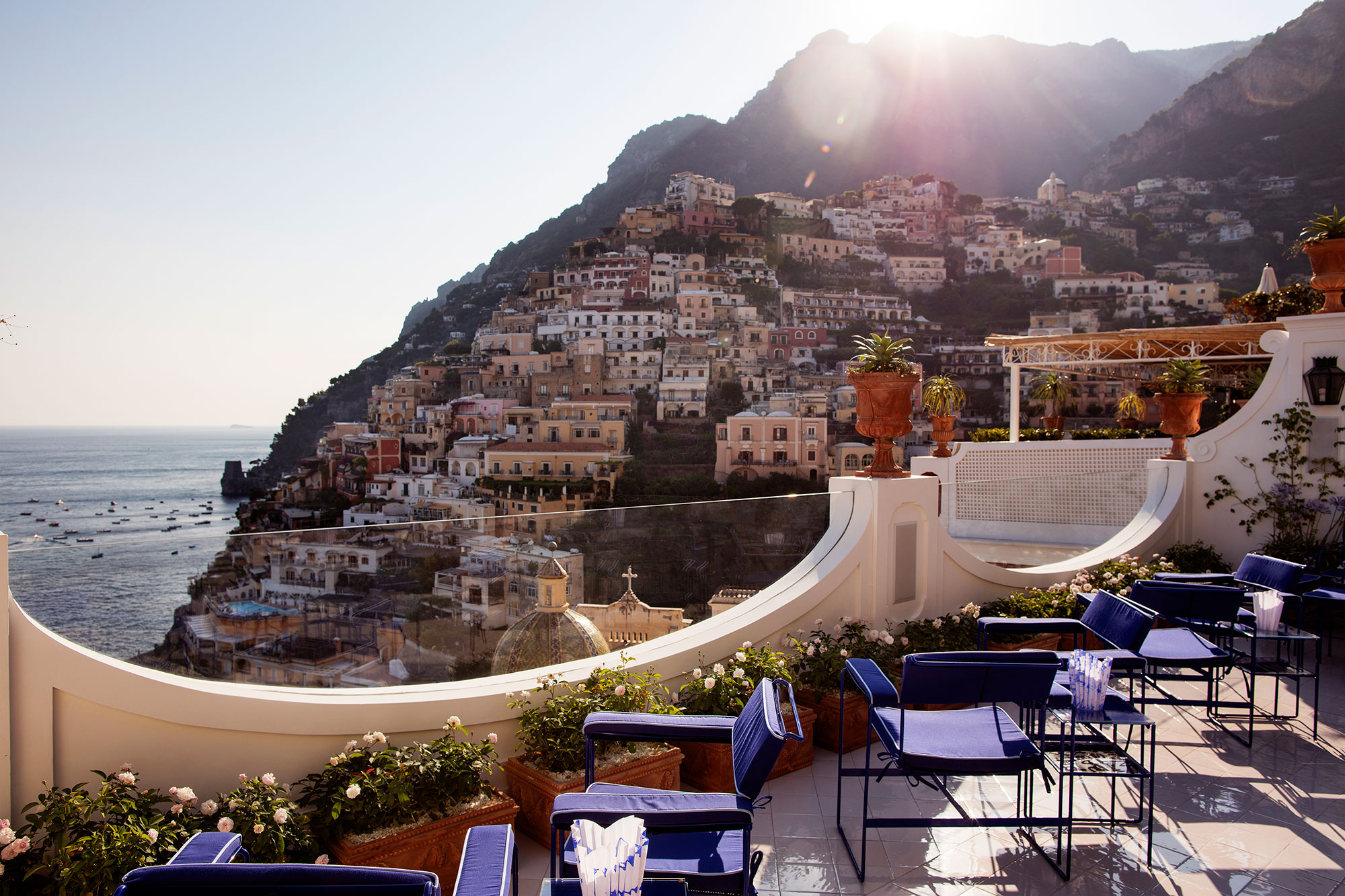Pure BLISS of a view from restaurant Franco`s in Le Sirenuse, Amalfi, Italy
